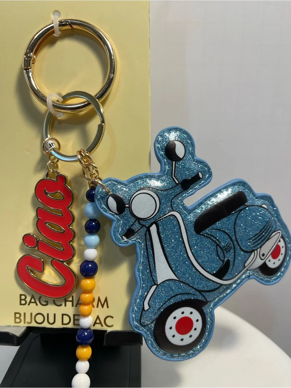 Skinnydip London Ciao Vespa Scooter Keychain Bag Charm - NWT **